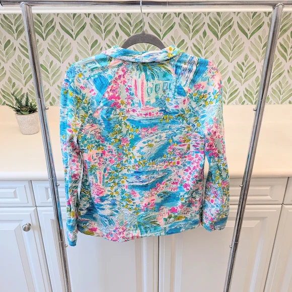 Lilly Pulitzer Skipper Popover Postcards From Positano Small Long Sleeve - Picture 4 of 10